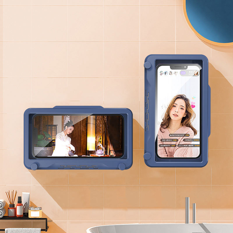 360 Degree Rotating Mobile Phone Holder Phone Stand Shower Phone Holder with Hook Waterproof Cover